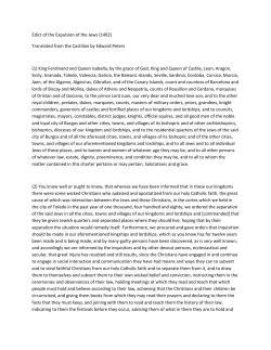 Edict of the Expulsion of the Jews (1492)