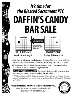 PTC Daffins Candy Bar Sale 2017