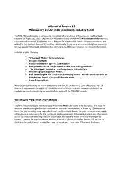 WilsonWeb Release 3.5 WilsonWeb`s COUNTER R3 Compliance