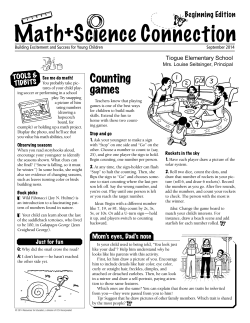 Counting games - Tiogue Elementary School