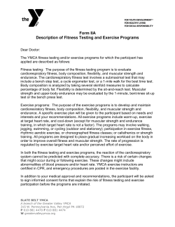 Form IIA Description of Fitness Testing and Exercise Programs