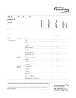 Major Foodborne Illnesses Caused by Viruses