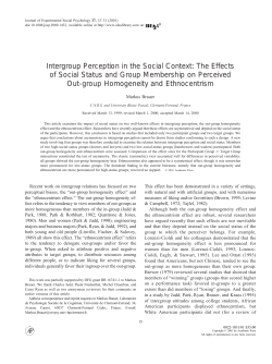 Intergroup Perception in the Social Context: The Effects of Social