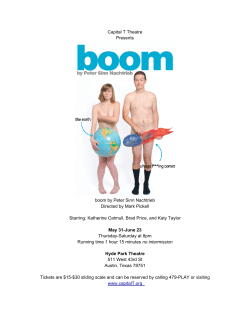 Capital T Theatre Presents boom by Peter Sinn Nachtrieb Directed