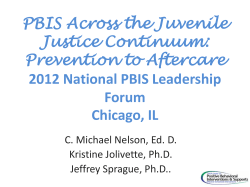Positive Behavior Support in Juvenile Corrections