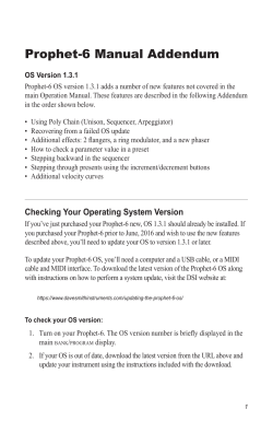 Prophet-6 OS 1.3.1 Addendum