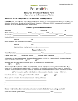 Statewide Enrollment Options form