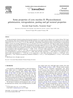 Some properties of corn starches II