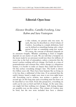 Editorial: Open Issue