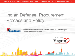 Indian Defense: Procurement Process and Policy