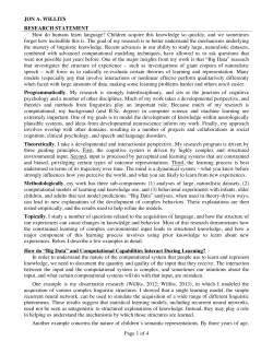 JON A. WILLITS Page 1 of 4 RESEARCH STATEMENT How do