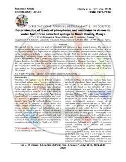 Determination of levels of phosphates and sulphates in domestic