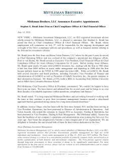 Mittleman Brothers, LLC Announces Executive Appointments