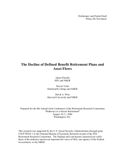 The Decline of Defined Benefit Retirement Plans and Asset