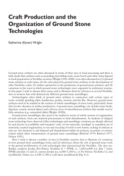 Craft Production and the Organization of Ground Stone