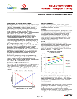 SELECTION GUIDE Sample Transport Tubing