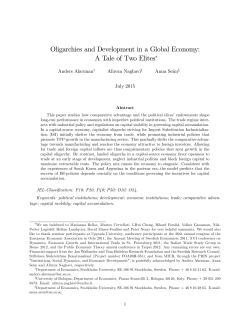 Oligarchies and Development in a Global Economy: A Tale of Two