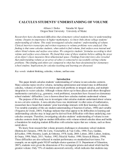 calculus students` understanding of volume