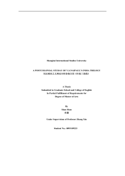 Shanghai International Studies University A POSTCOLONIAL