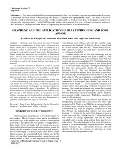 graphene and the applications in bulletproofing and body armor