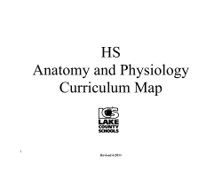 HS Anatomy And Physiology Curriculum Map