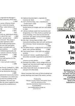 A Walk Back in Time in Bombala Brochure