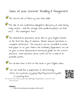 Freshman Summer Reading Assignment