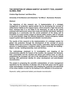 THE DEFINITION OF URBAN HABITAT AS SAFETY TOOL AGAINST