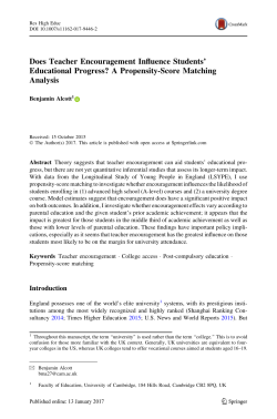 Does Teacher Encouragement Influence Students` Educational