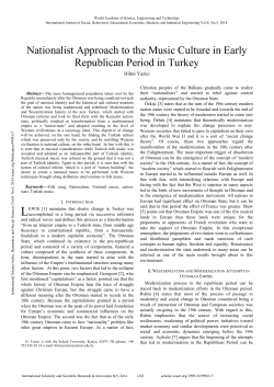 Nationalist Approach to the Music Culture in Early Republican