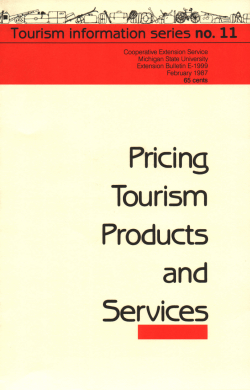 Pricing Tourism Products and Services