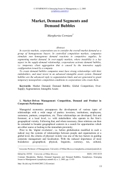 Market, Demand Segments and Demand Bubbles