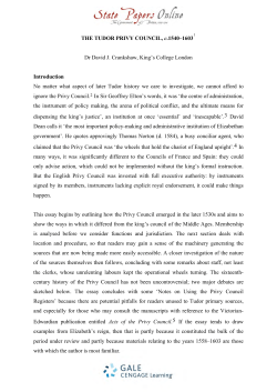 THE TUDOR PRIVY COUNCIL, c