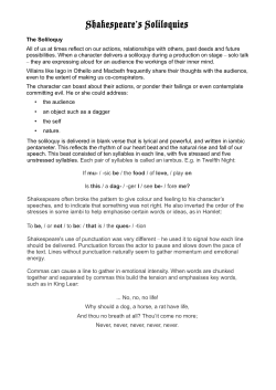 Shakespeare`s Soliloquies