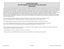Grand Prairie ISD Pre-AP English 6 Course Overview