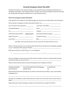 Personal Emergency Action Plan (EAP)
