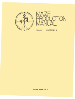 MAIZE PRODUCTION MANUAL