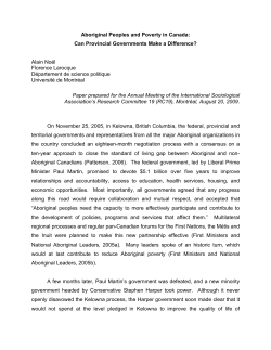 Aboriginal Peoples and Poverty in Canada: Can Provincial