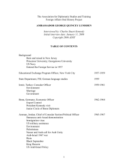 1 The Association for Diplomatic Studies and Training Foreign
