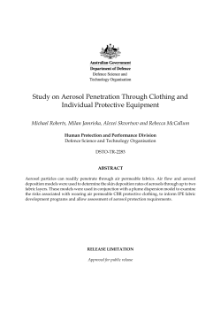 Study on Aerosol Penetration Through Clothing and Individual