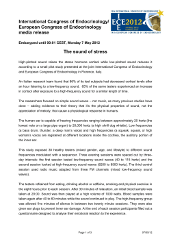 The sound of stress - European Society of Endocrinology