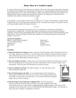 Lab - Molar Mass of a Volatile Liquid
