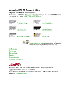 Acoustica MP3 CD Burner 4. 0 Help