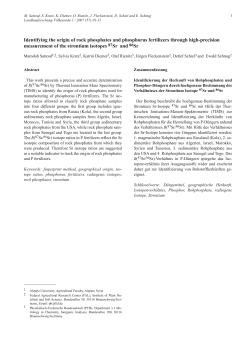 Identifying the origin of rock phosphates and phosphorus fertilizers