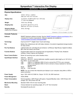 Sympodium DT770 Interactive Pen Display Specifications