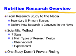 Nutrition Research Overview