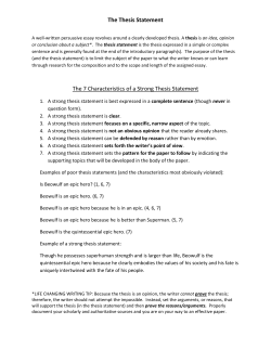 The Thesis Statement The 7 Characteristics of a Strong Thesis