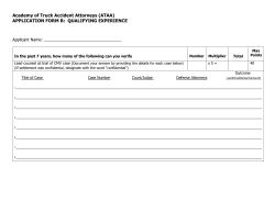 APPLICATION FORM B: QUALIFYING EXPERIENCE
