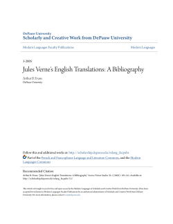 Jules Verne`s English Translations: A Bibliography