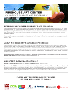 Children`s Summer Art Program 2017 Schedule